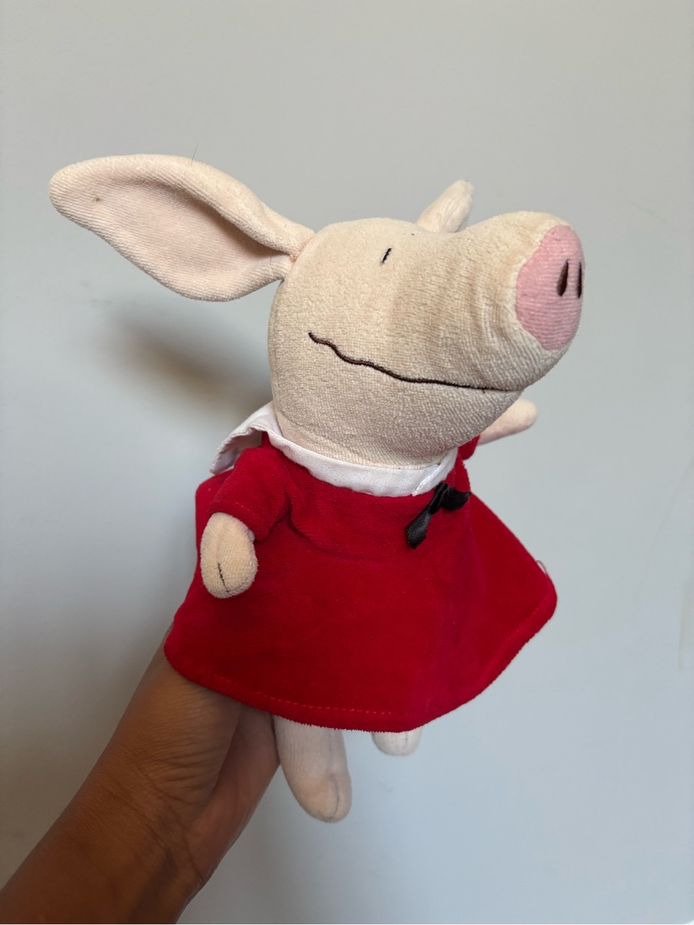 Olivia Plush Pig Toy in Red Dress - Soft Small Pet Plush